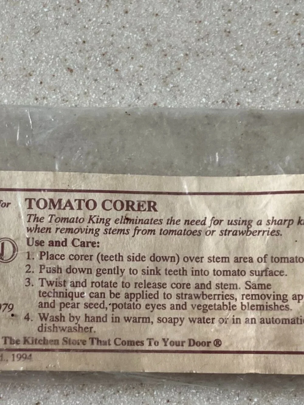 NIP The Pampered Chef Tomato Corer Strawberry Corer Vintage 1994 Made in USA